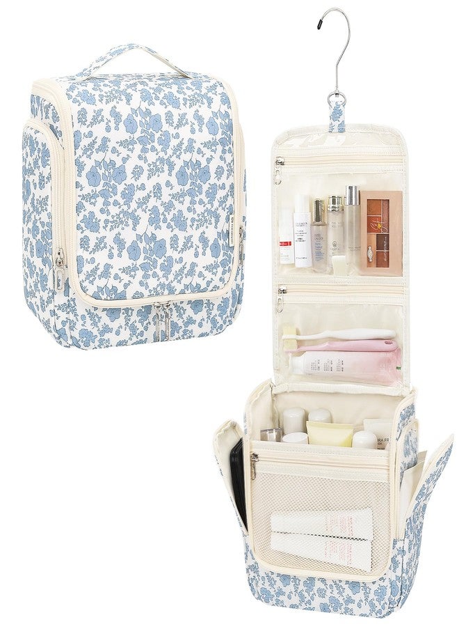 Relavel Hanging Toiletry Bag for Women Travel Makeup Bag Cosmetic Organizer Toiletries Bag for Travel Size Essentials Accessories Shower Caddy Bag for Bathroom Beach Gym, Floral Print - Image 1